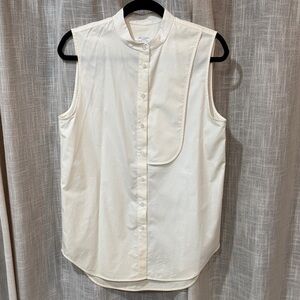 Equipment Women’s  Cream Sleeveless Button Down Shirt